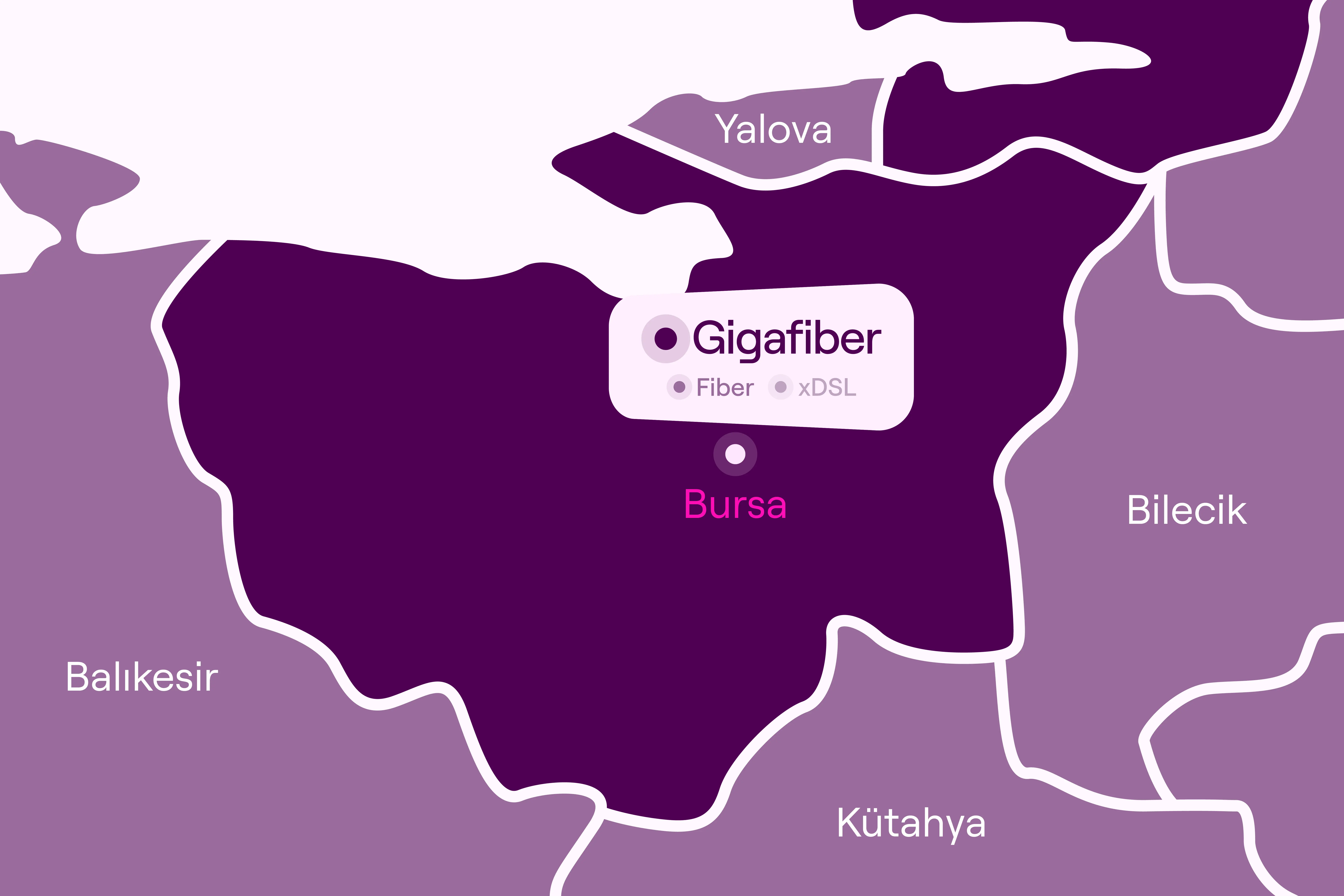 Bursa GigaFiber Haritası